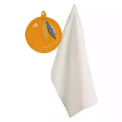 Kirklands Home Orange 2-pc. Kitchen Towel and Pot Holder Set Hot