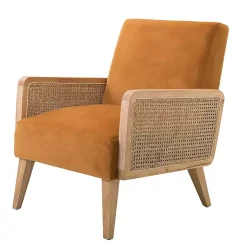 Kirklands Home Orange Rattan Accent Chair Yellow Best