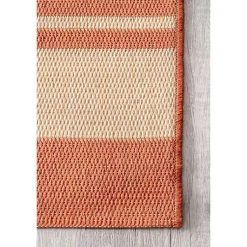 Kirklands Home Robin Stripe Outdoor Rug, 5x8 Orange Discount