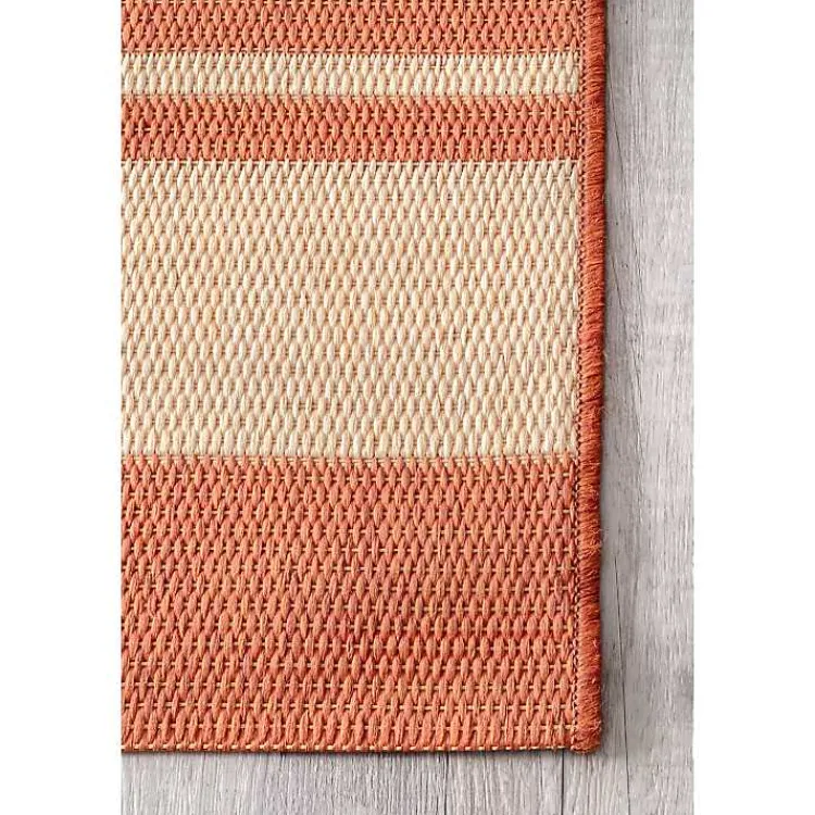Kirklands Home Robin Stripe Outdoor Rug, 5x8 Orange Discount