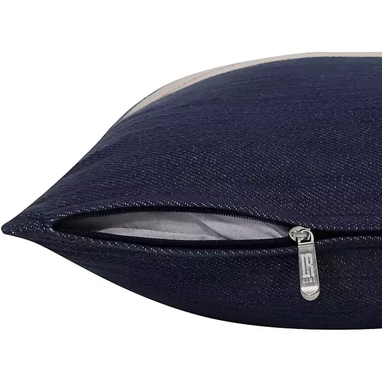 Pillows>Kirklands Home Orange Single Stripe Navy Pillow