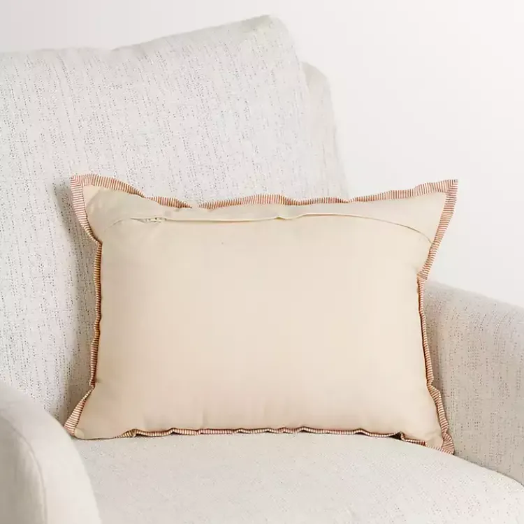 Pillows>Kirklands Home Orange Striped Family Lumbar Pillow