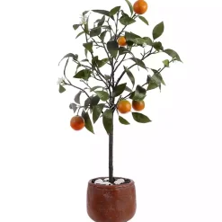 Trees & Topiaries>Kirklands Home Orange Tree in White Pot
