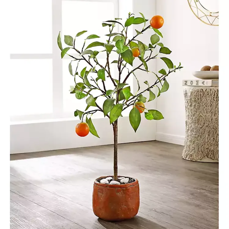 Trees & Topiaries>Kirklands Home Orange Tree in White Pot