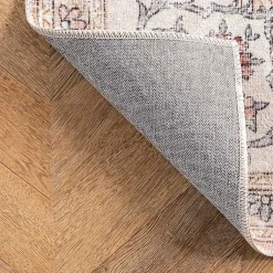 Kirklands Home Vintage Floral Washable Area Rug, 3x5 Orange Sale