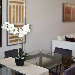 Arrangements & Greenery>Kirklands Home Orchid Arrangement in Black Pot