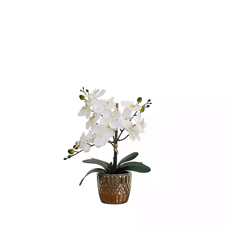 Arrangements & Greenery>Kirklands Home Orchid Arrangement in Gold Decorative Pot