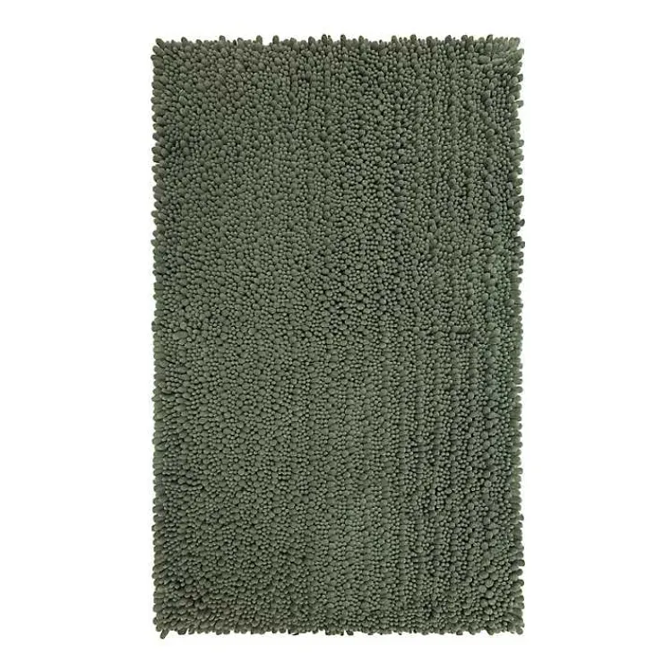 Kirklands Home Oregano Chenille Bath Mat, 34 in. Green New