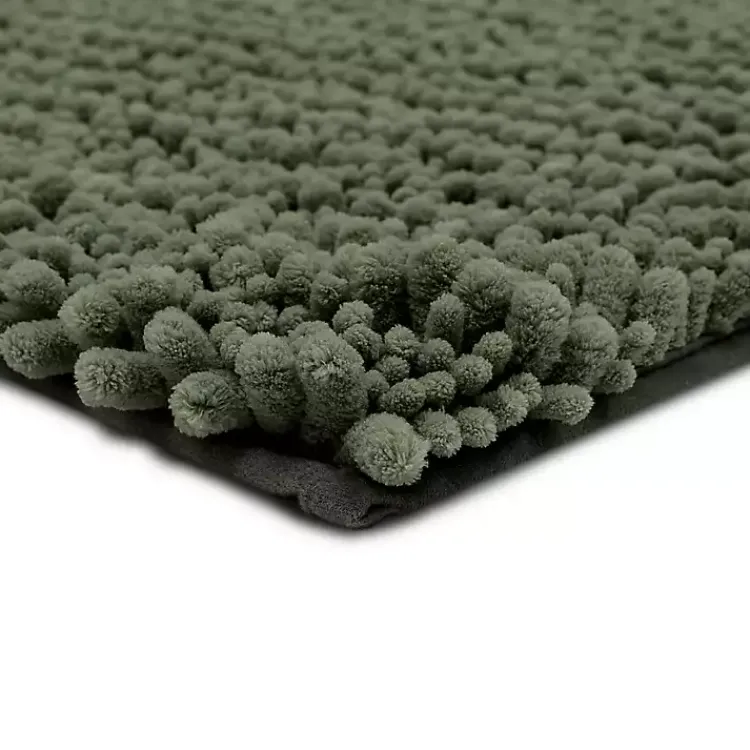 Kirklands Home Oregano Chenille Bath Mat, 34 in. Green New