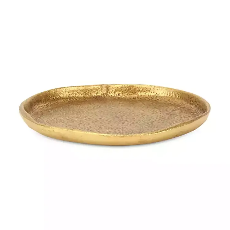 Decorative Trays>Kirklands Home Organic Round Cast Iron Dish Gold