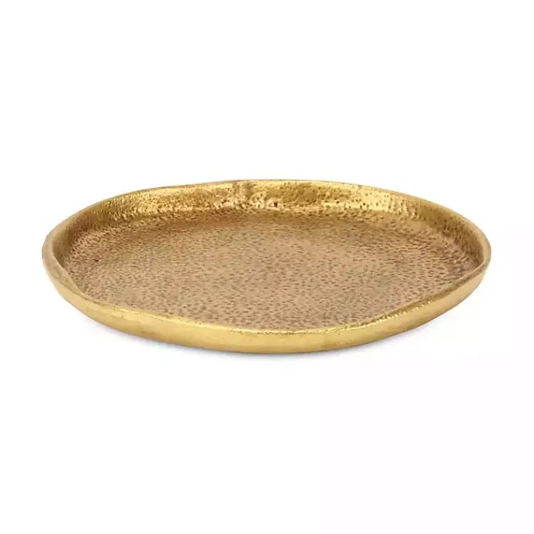 Decorative Trays>Kirklands Home Organic Round Cast Iron Dish Gold