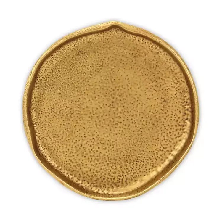 Decorative Trays>Kirklands Home Organic Round Cast Iron Dish Gold