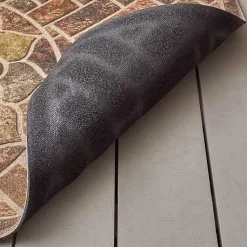 Kirklands Home Ornamental Brick Entry Doormat Brown New