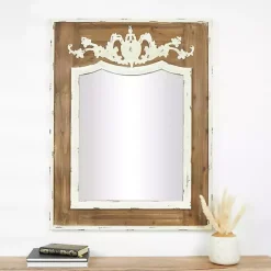 Kirklands Home Ornate Antique White Wood Wall Mirror Online