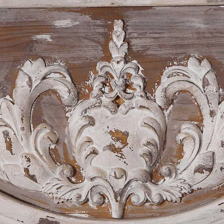 Kirklands Home Ornate Antique White Wood Wall Mirror Online