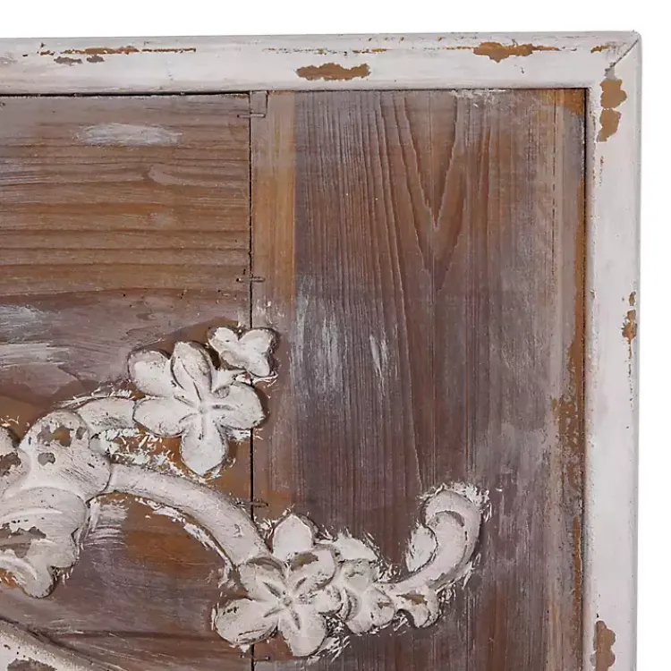 Kirklands Home Ornate Antique White Wood Wall Mirror Online