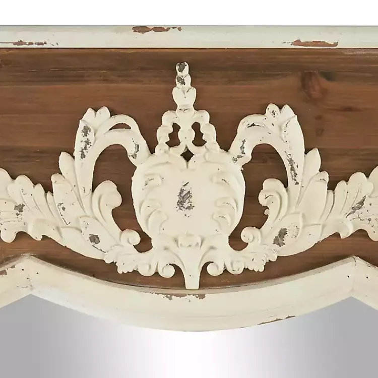 Kirklands Home Ornate Antique White Wood Wall Mirror Online