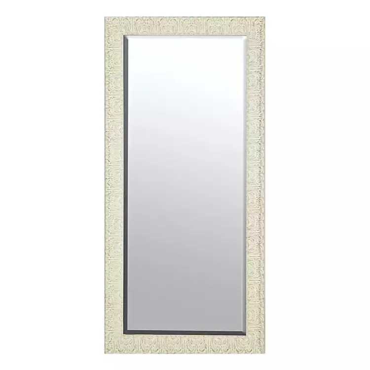 Kirklands Home Ornate Distressed Cream Leaner Mirror Outlet