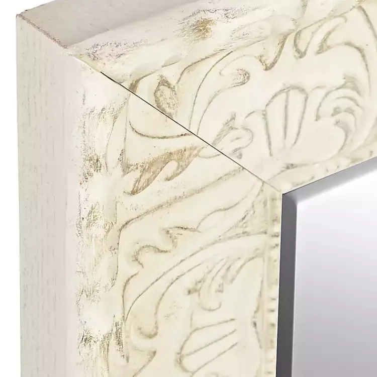 Kirklands Home Ornate Distressed Cream Leaner Mirror Outlet