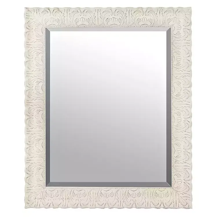 Kirklands Home Ornate Distressed Cream Mirror, 29x35 Sale