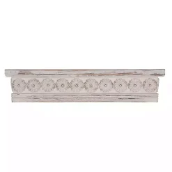 Kirklands Home Ornate Farmhouse Wooden Wall Shelf, 28 in. White
