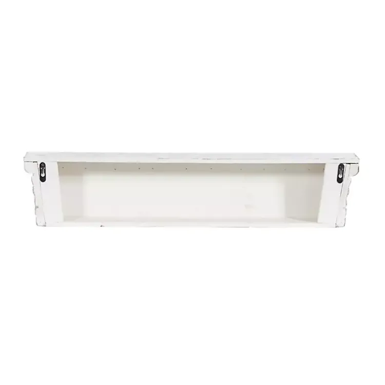 Kirklands Home Ornate Farmhouse Wooden Wall Shelf, 28 in. White