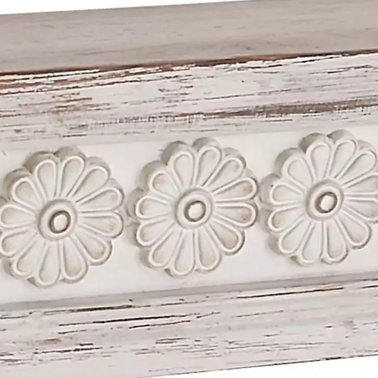 Kirklands Home Ornate Farmhouse Wooden Wall Shelf, 36 in. Outlet