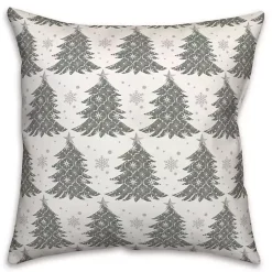 Christmas Pillows>Kirklands Home Ornate Trees Christmas Pillow Green