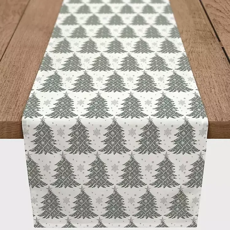 Kirklands Home Ornate Trees Christmas Runner, 72 in. Green
