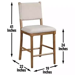 Kirklands Home Oslo Cream Upholstered Counter Stools, Set of 2 Ivory Outlet