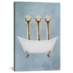 Kirklands Home Ostriches in Bathtub Canvas Art Print Multi
