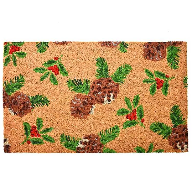 Outdoor Christmas Decorations>Kirklands Home Outdoor Holly and Pine Christmas Doormat