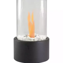 Kirklands Home Outdoor Tabletop Fireplace on Base Black