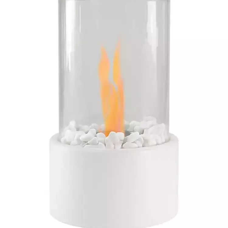 Kirklands Home Outdoor Tabletop Fireplace on Base White Sale
