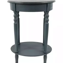 Kirklands Home Oval Antique Navy Accent Table Blue Best