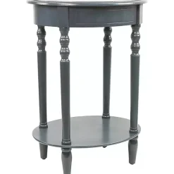 Kirklands Home Oval Antique Navy Accent Table Blue Best