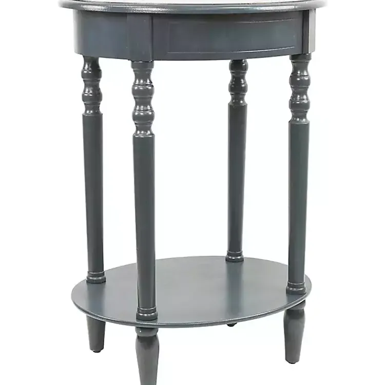 Kirklands Home Oval Antique Navy Accent Table Blue Best
