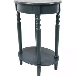 Kirklands Home Oval Antique Navy Accent Table Blue Best
