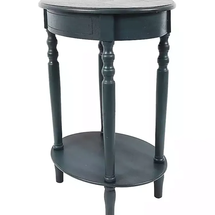 Kirklands Home Oval Antique Navy Accent Table Blue Best