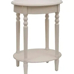Kirklands Home Oval Antique Accent Table White Discount