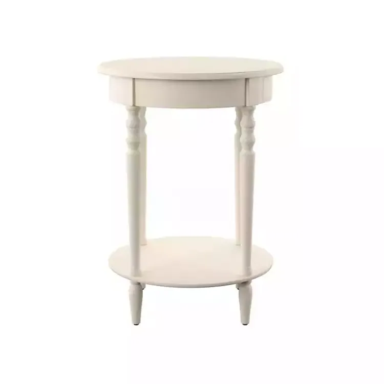 Kirklands Home Oval Antique Accent Table White Discount