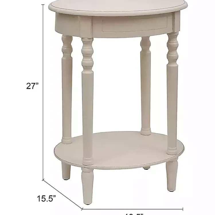 Kirklands Home Oval Antique Accent Table White Discount