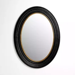 Kirklands Home Oval Bodiford Black and Gold Wall Mirror Hot