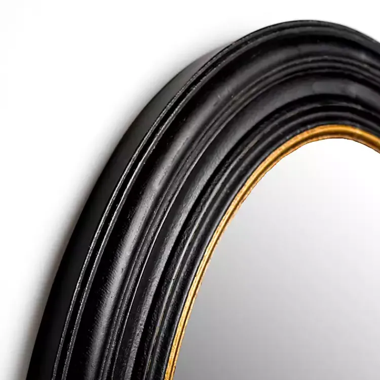 Kirklands Home Oval Bodiford Black and Gold Wall Mirror Hot