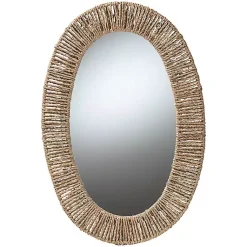 Kirklands Home Oval Elwyn Seagrass Wall Mirror Clearance