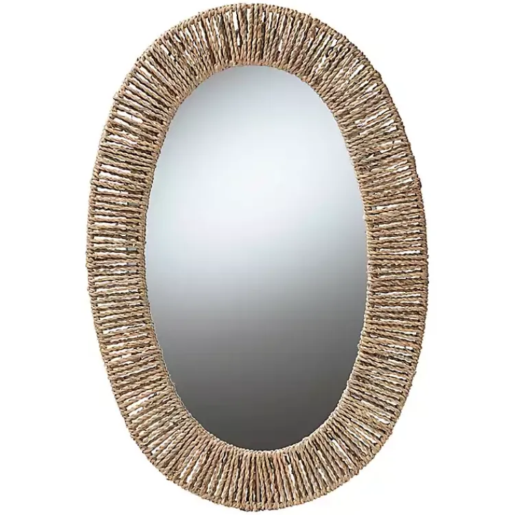Kirklands Home Oval Elwyn Seagrass Wall Mirror Clearance