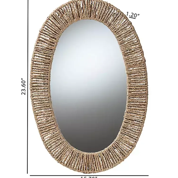 Kirklands Home Oval Elwyn Seagrass Wall Mirror Clearance