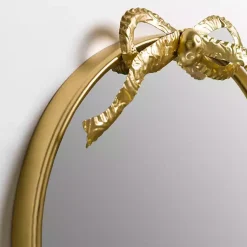 Kirklands Home Oval Gold Bow Metal Wall Mirror Hot