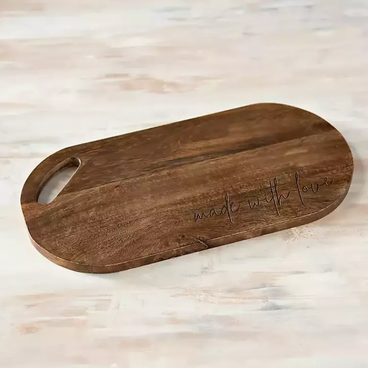 Kirklands Home Oval Made with Love Serving Board Brown Outlet