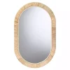 Kirklands Home Oval Mahogany and Rattan Wall Mirror Hot